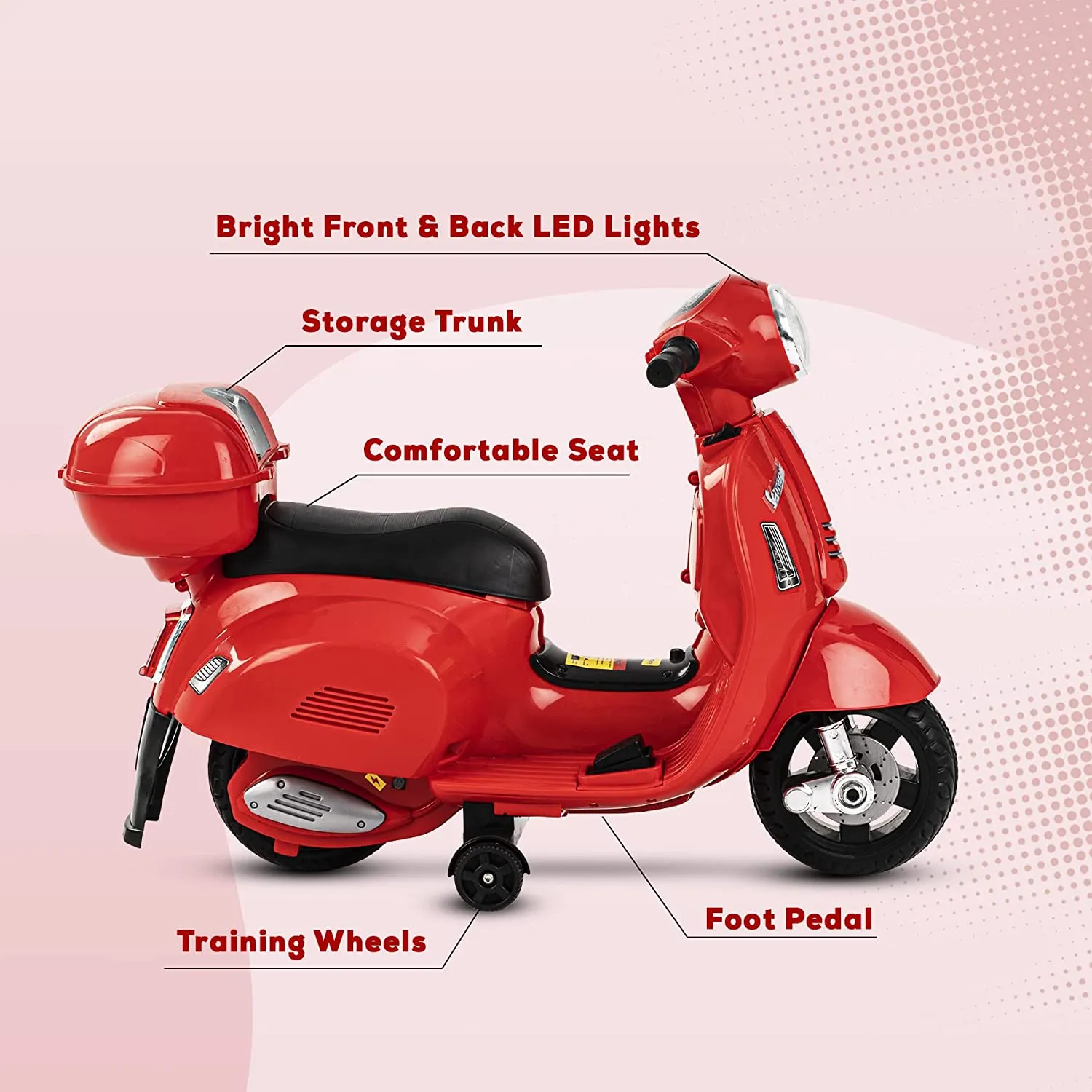 Baybee Mini Vespa Rechargeable Battery Operated Ride Electric Bike for Kids