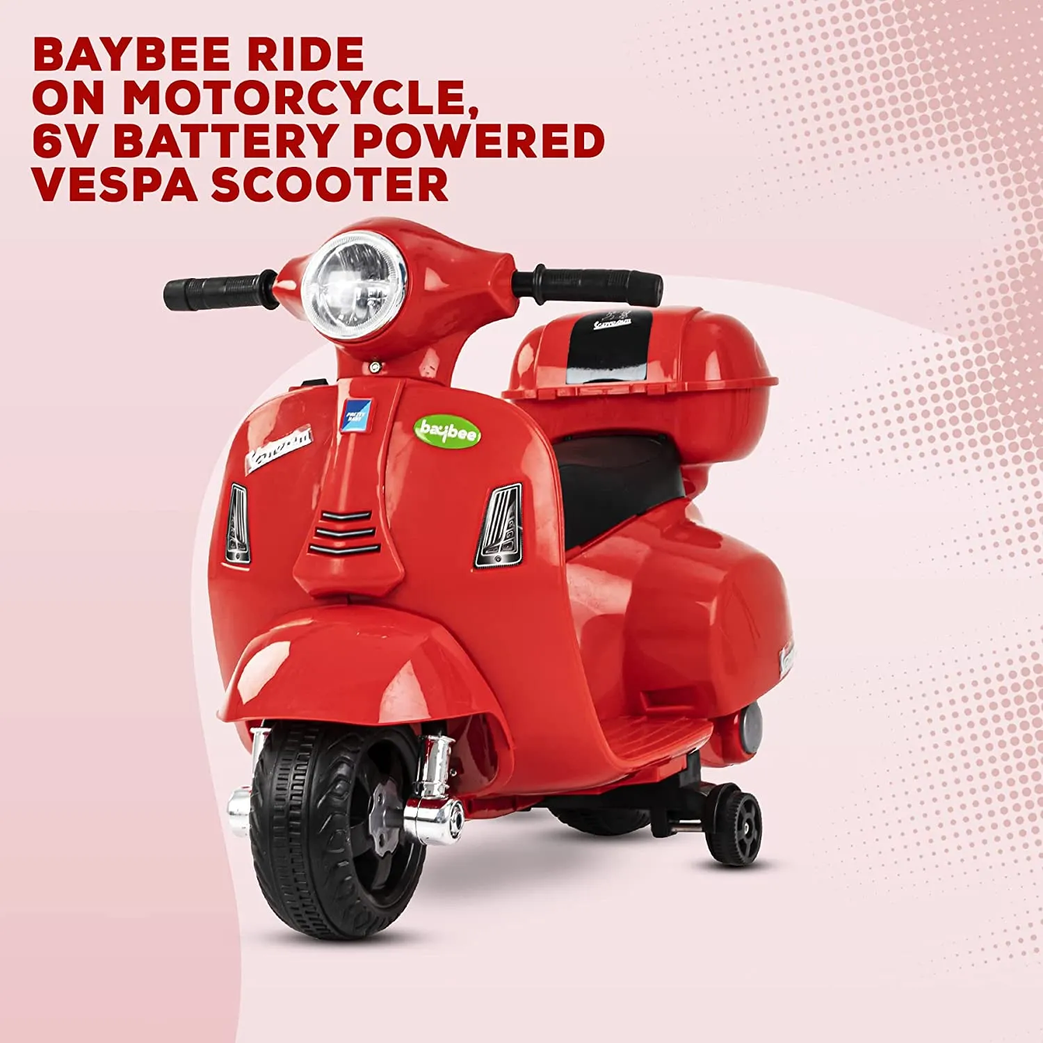 Baybee Mini Vespa Rechargeable Battery Operated Ride Electric Bike for Kids