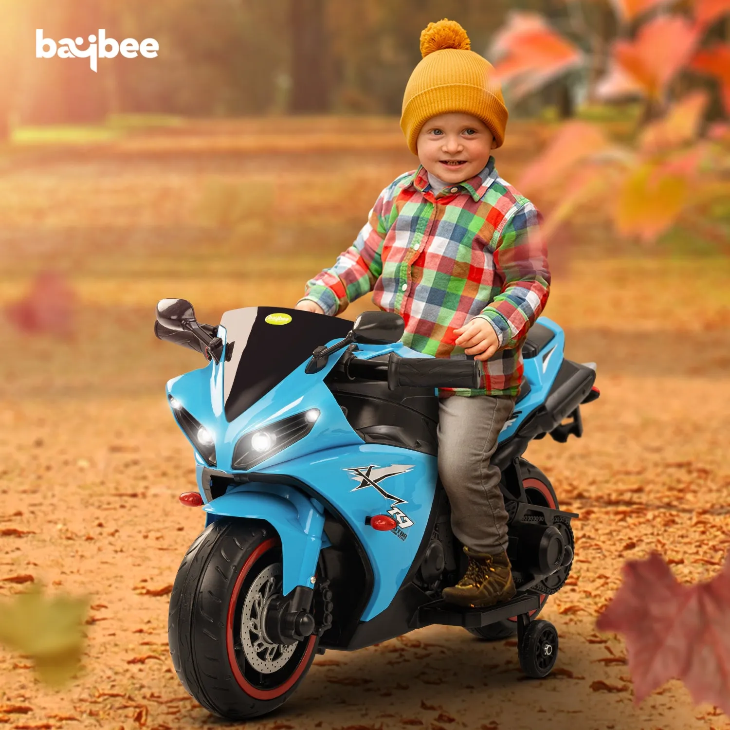 Baybee R7 Rechargeable Battery Operated Bike for Kids, Ride on Toy Baby Bike with Music & LED Light