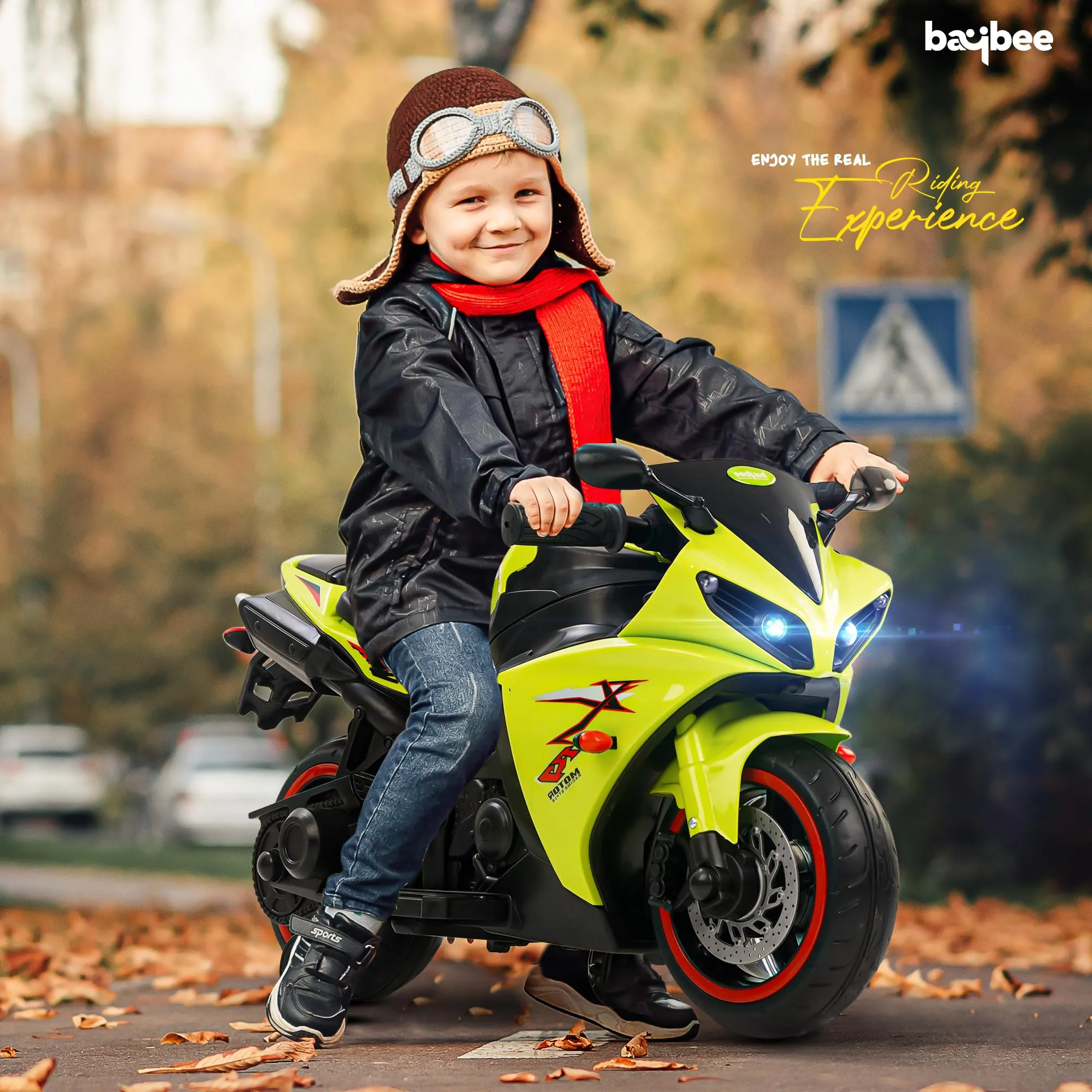 Baybee R7 Rechargeable Battery Operated Bike for Kids, Ride on Toy Baby Bike with Music & LED Light