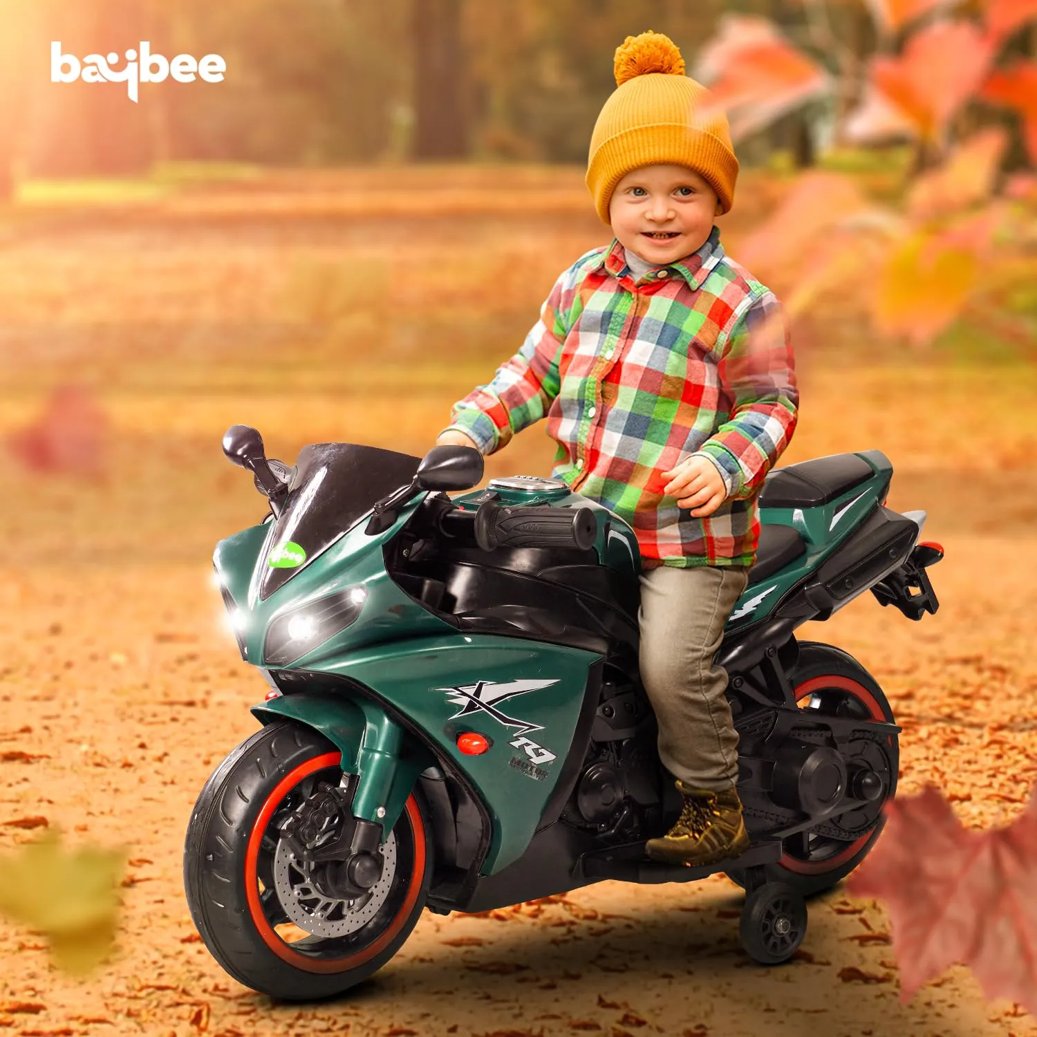 Baybee R7 Rechargeable Battery Operated Bike for Kids, Ride on Toy Baby Bike with Music & LED Light