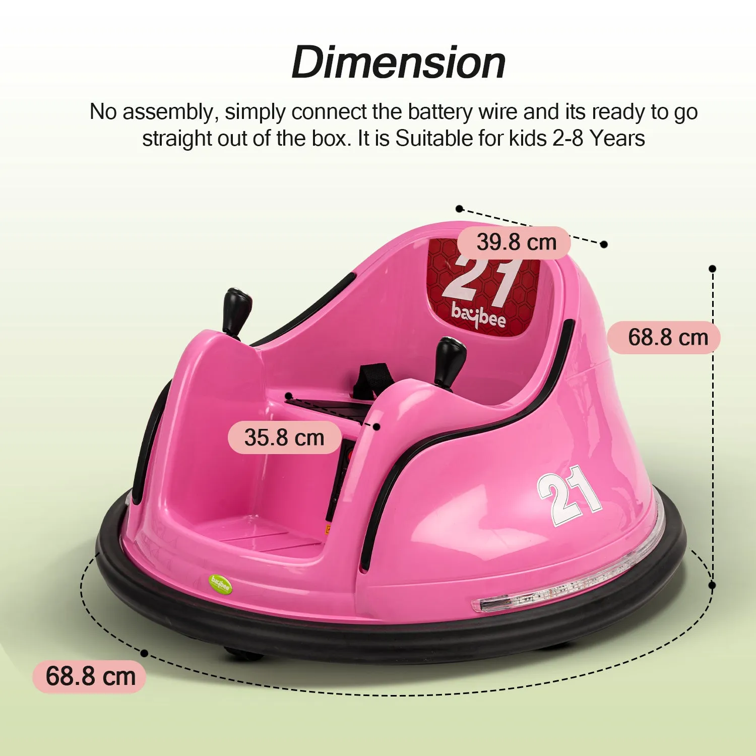 Baybee Rapid Electric Bumper Car for Kids with 2 Control Modes, Bluetooth, Music & Lights