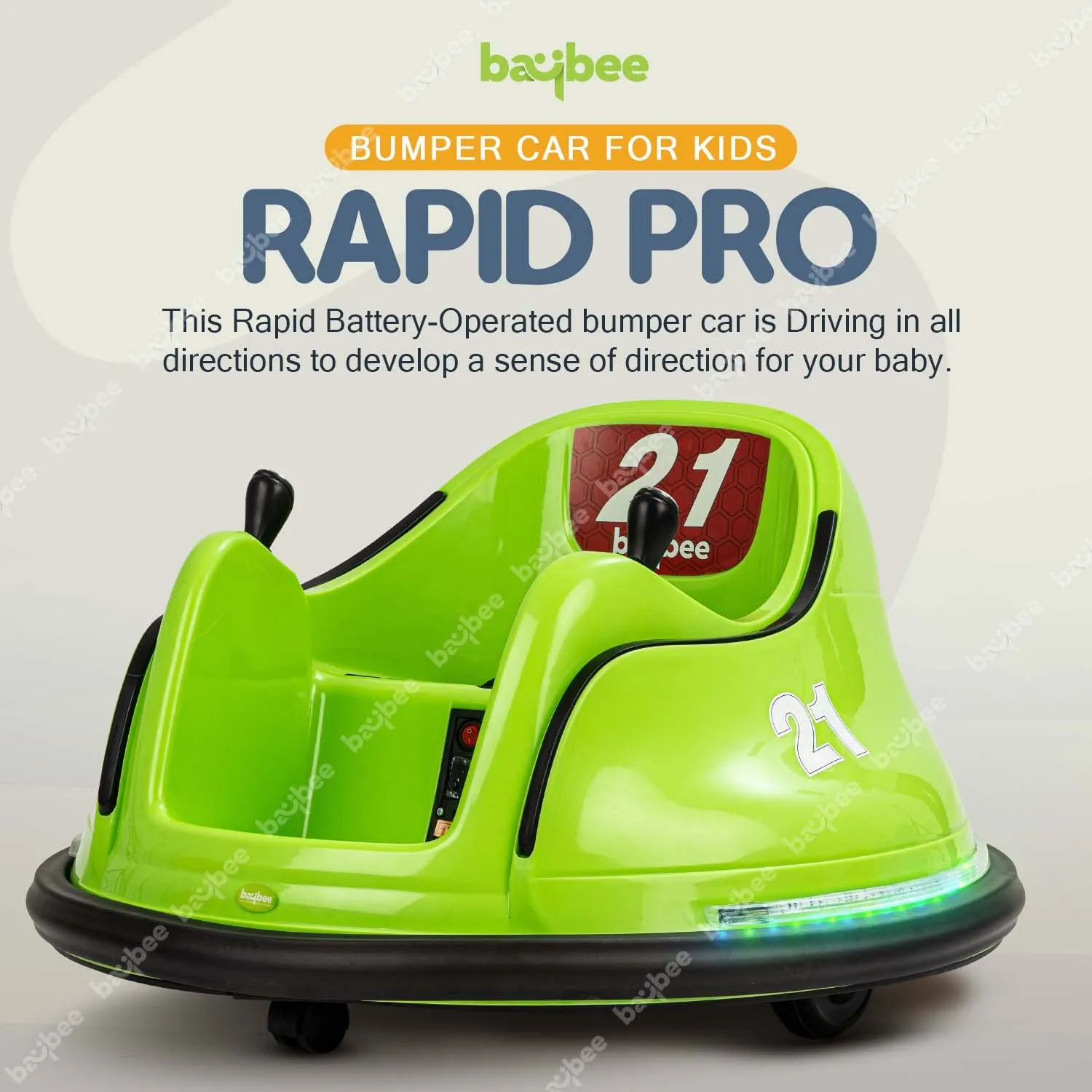 Baybee Rapid Electric Bumper Car for Kids with 2 Control Modes, Bluetooth, Music & Lights