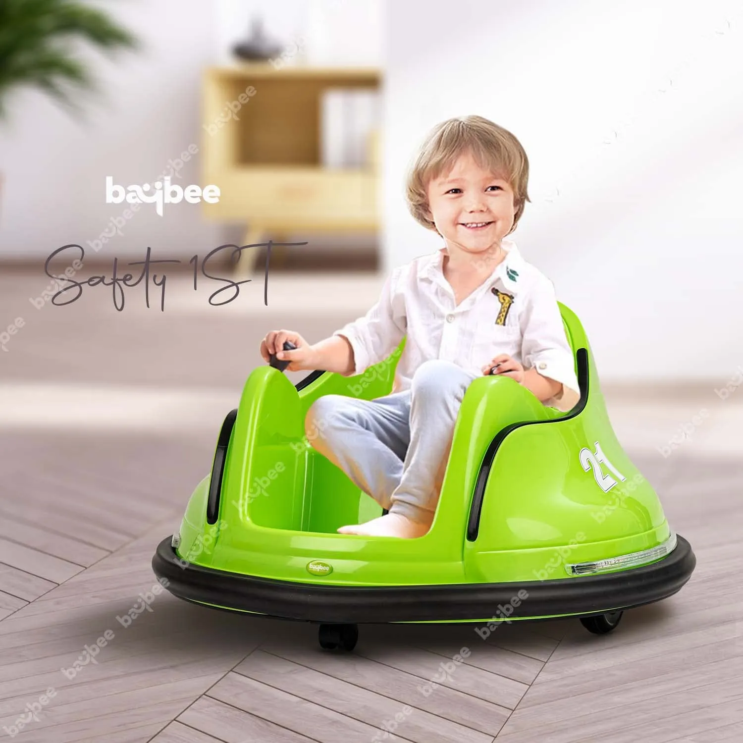 Baybee Rapid Electric Bumper Car for Kids with 2 Control Modes, Bluetooth, Music & Lights