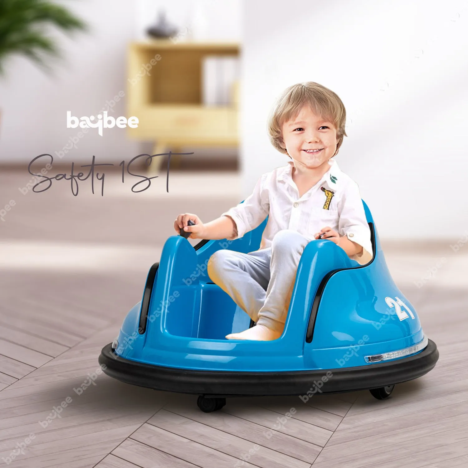 Baybee Rapid Electric Bumper Car for Kids with 2 Control Modes, Bluetooth, Music & Lights