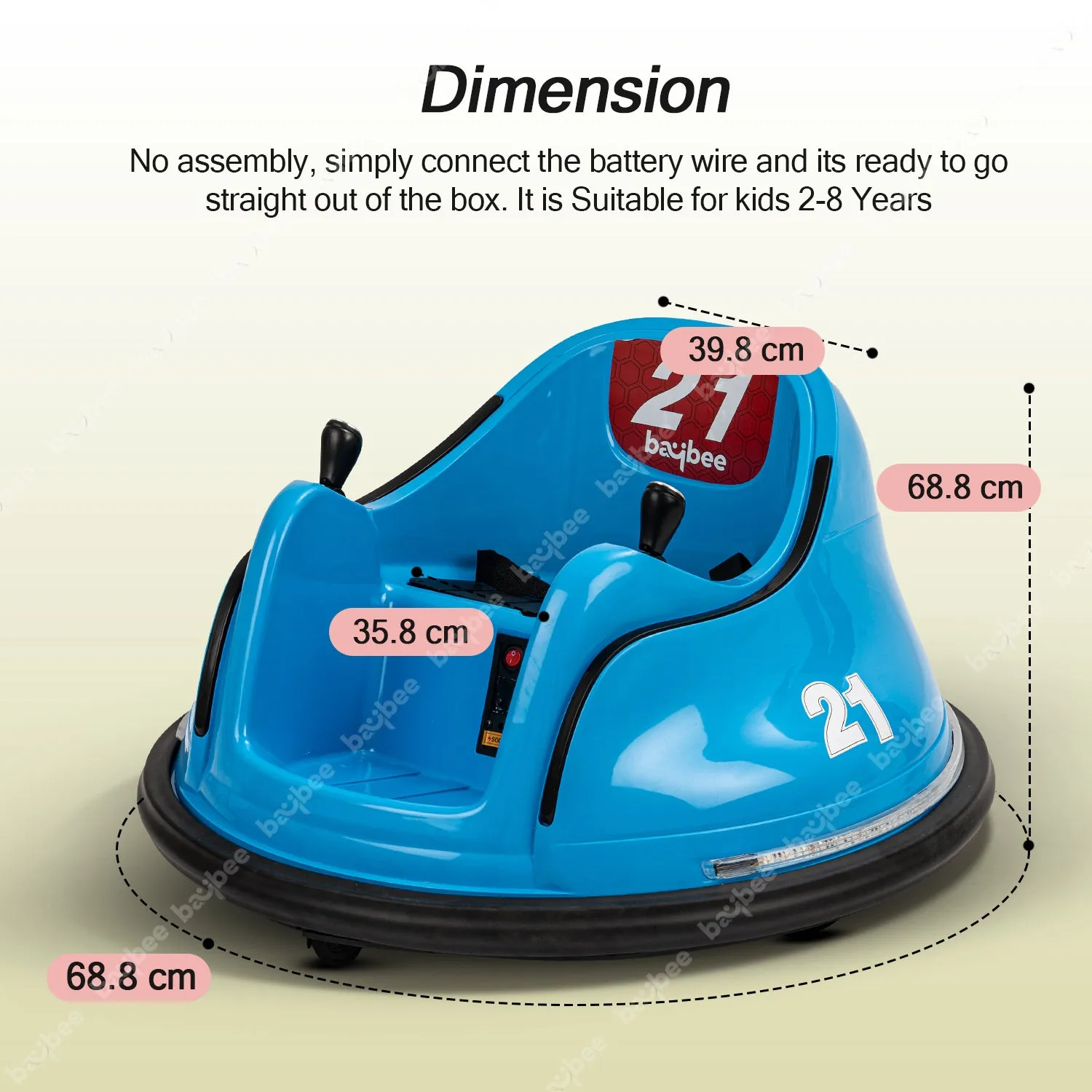 Baybee Rapid Electric Bumper Car for Kids with 2 Control Modes, Bluetooth, Music & Lights