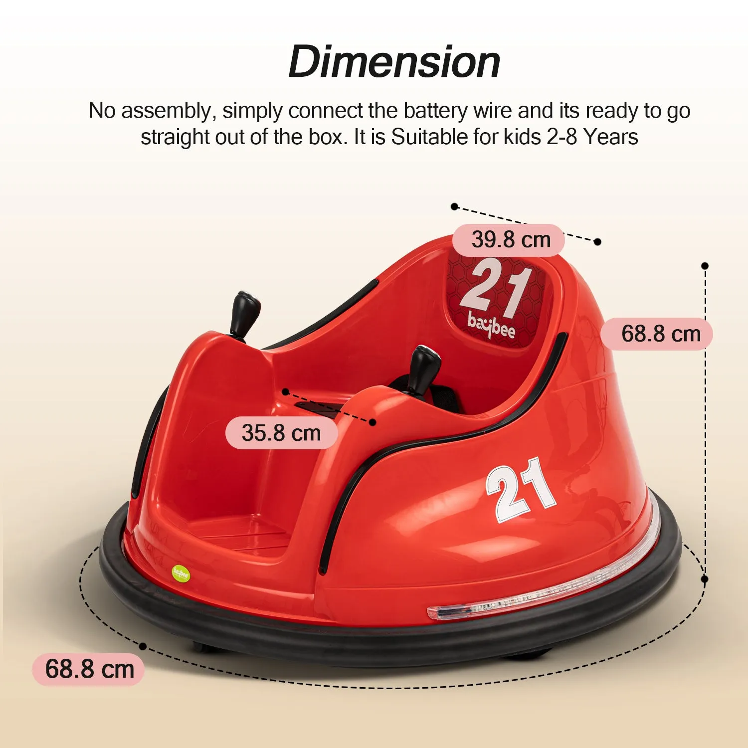 Baybee Rapid Electric Bumper Car for Kids with 2 Control Modes, Bluetooth, Music & Lights