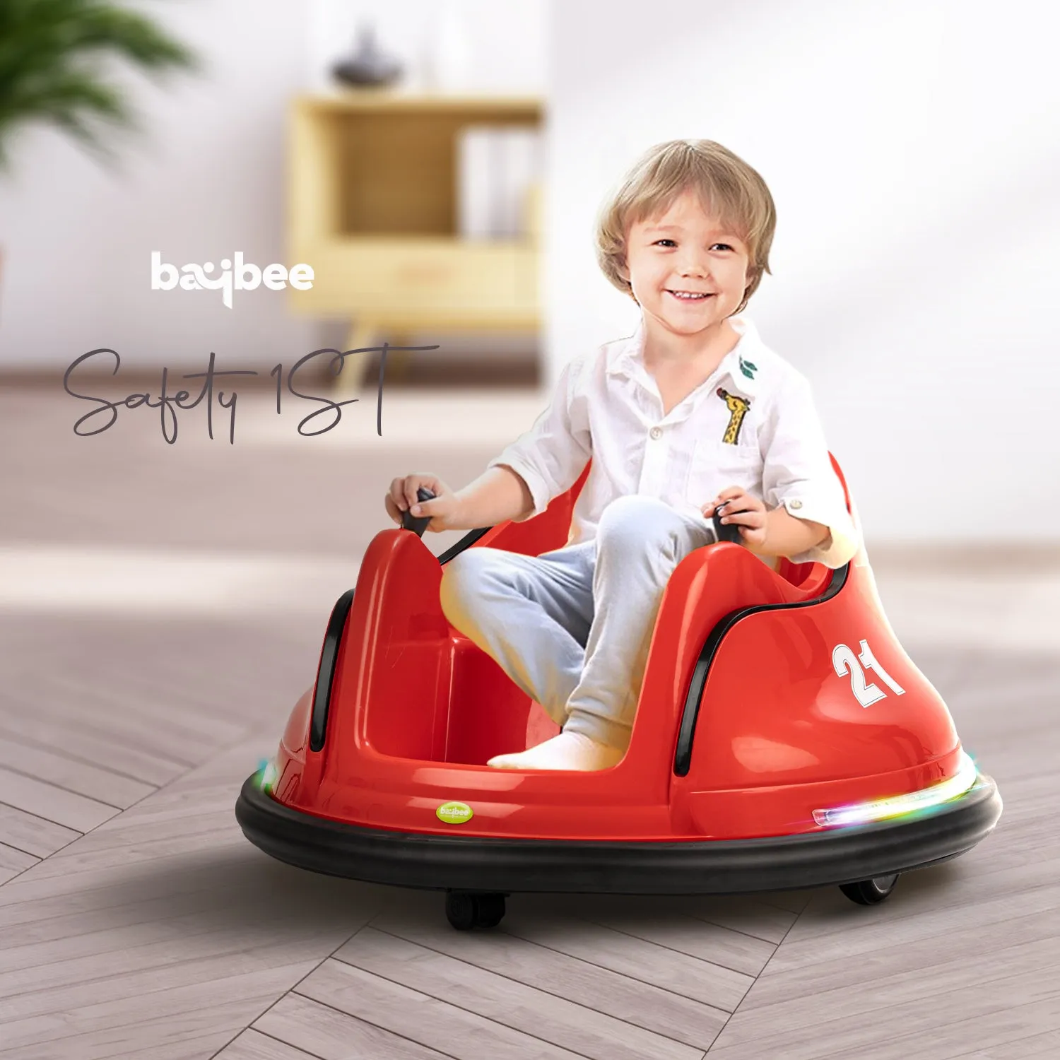 Baybee Rapid Electric Bumper Car for Kids with 2 Control Modes, Bluetooth, Music & Lights