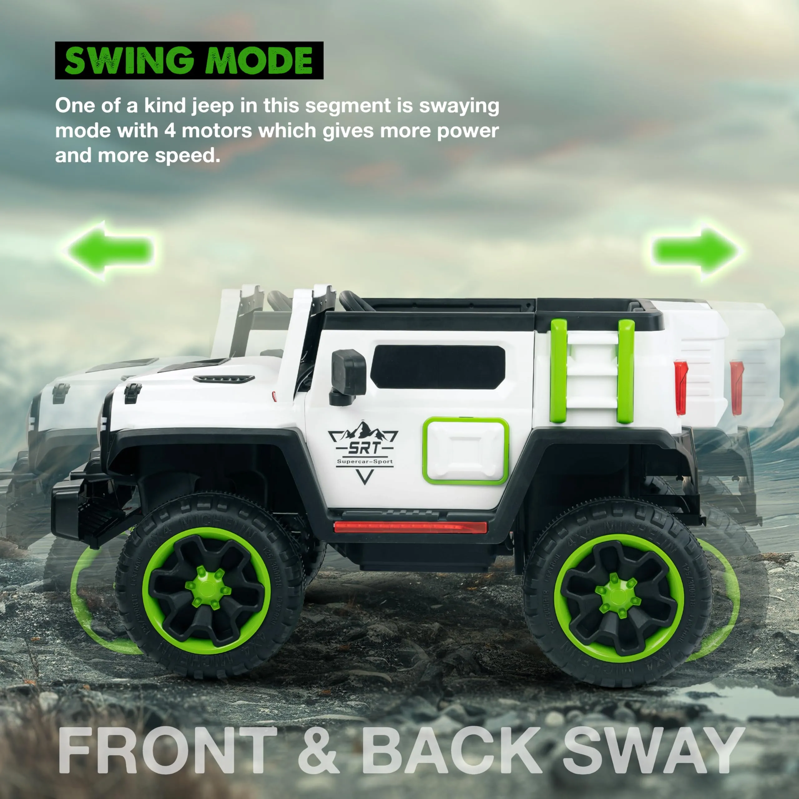 Baybee Ridge Battery Operated Jeep for Kids, with Music & Light | Electric Jeep for Kids to Drive 3 to 8 Years Boy Girl