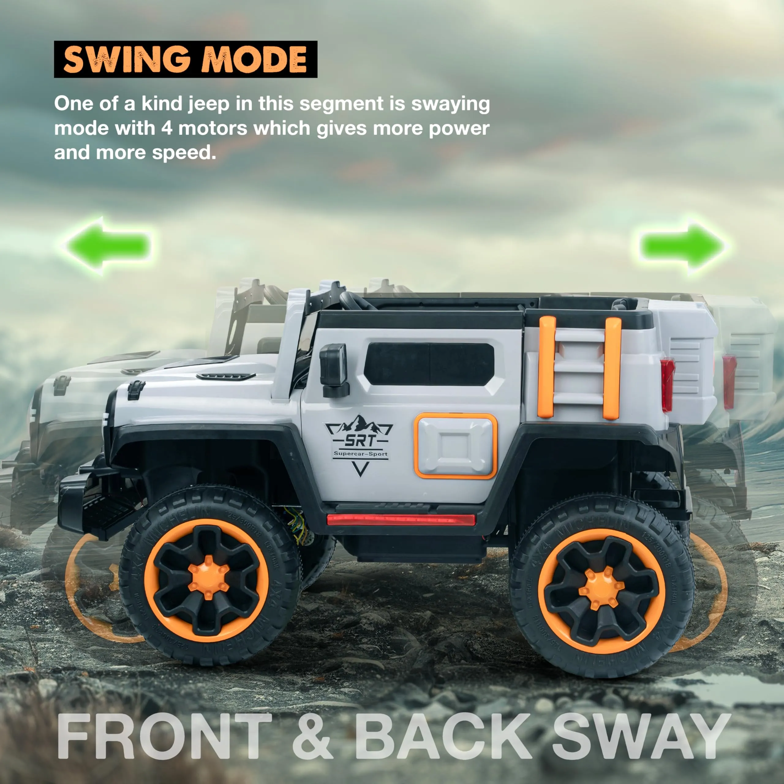 Baybee Ridge Battery Operated Jeep for Kids, with Music & Light | Electric Jeep for Kids to Drive 3 to 8 Years Boy Girl