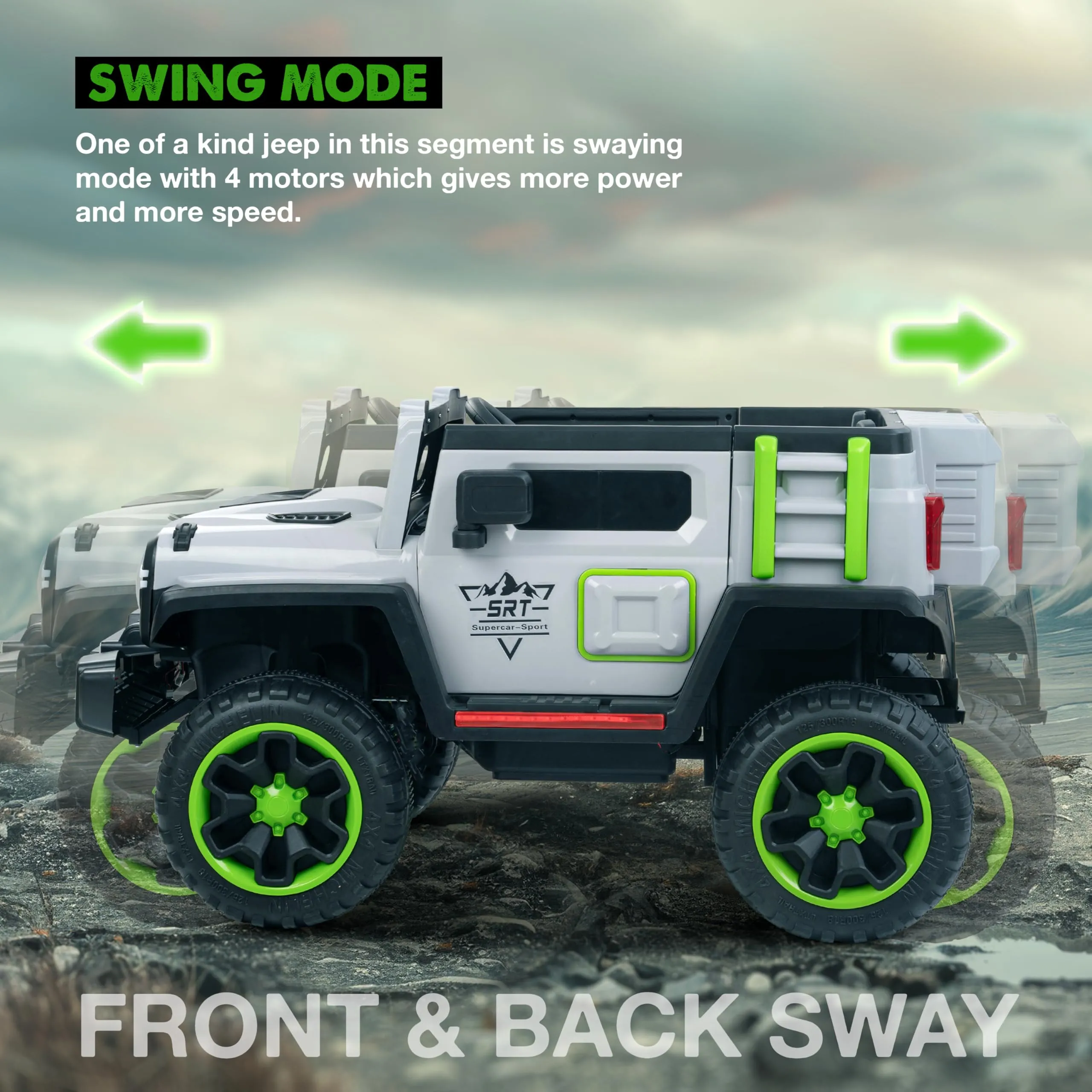 Baybee Ridge Battery Operated Jeep for Kids, with Music & Light | Electric Jeep for Kids to Drive 3 to 8 Years Boy Girl