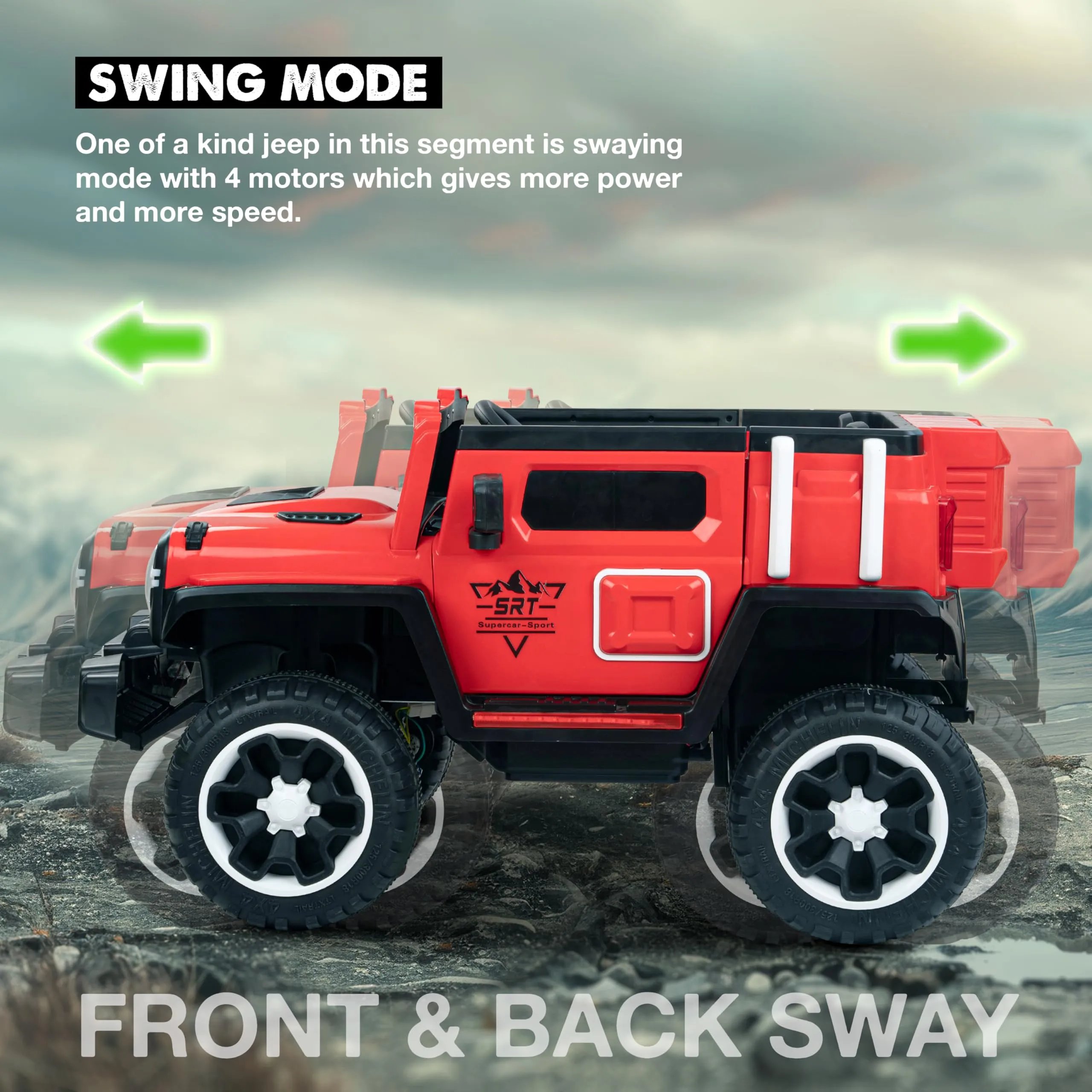 Baybee Ridge Battery Operated Jeep for Kids, with Music & Light | Electric Jeep for Kids to Drive 3 to 8 Years Boy Girl