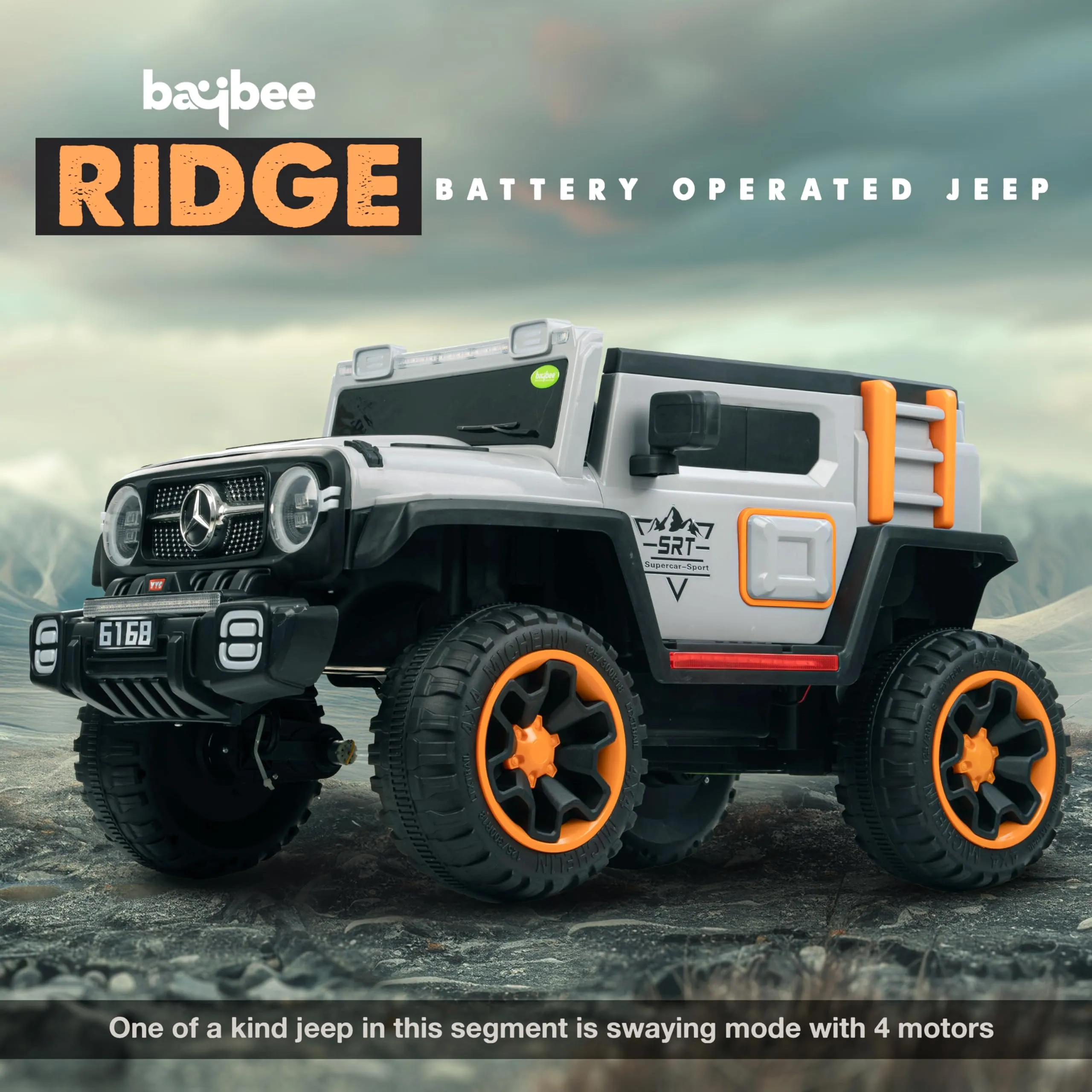 Baybee Ridge Battery Operated Jeep for Kids, with Music & Light | Electric Jeep for Kids to Drive 3 to 8 Years Boy Girl