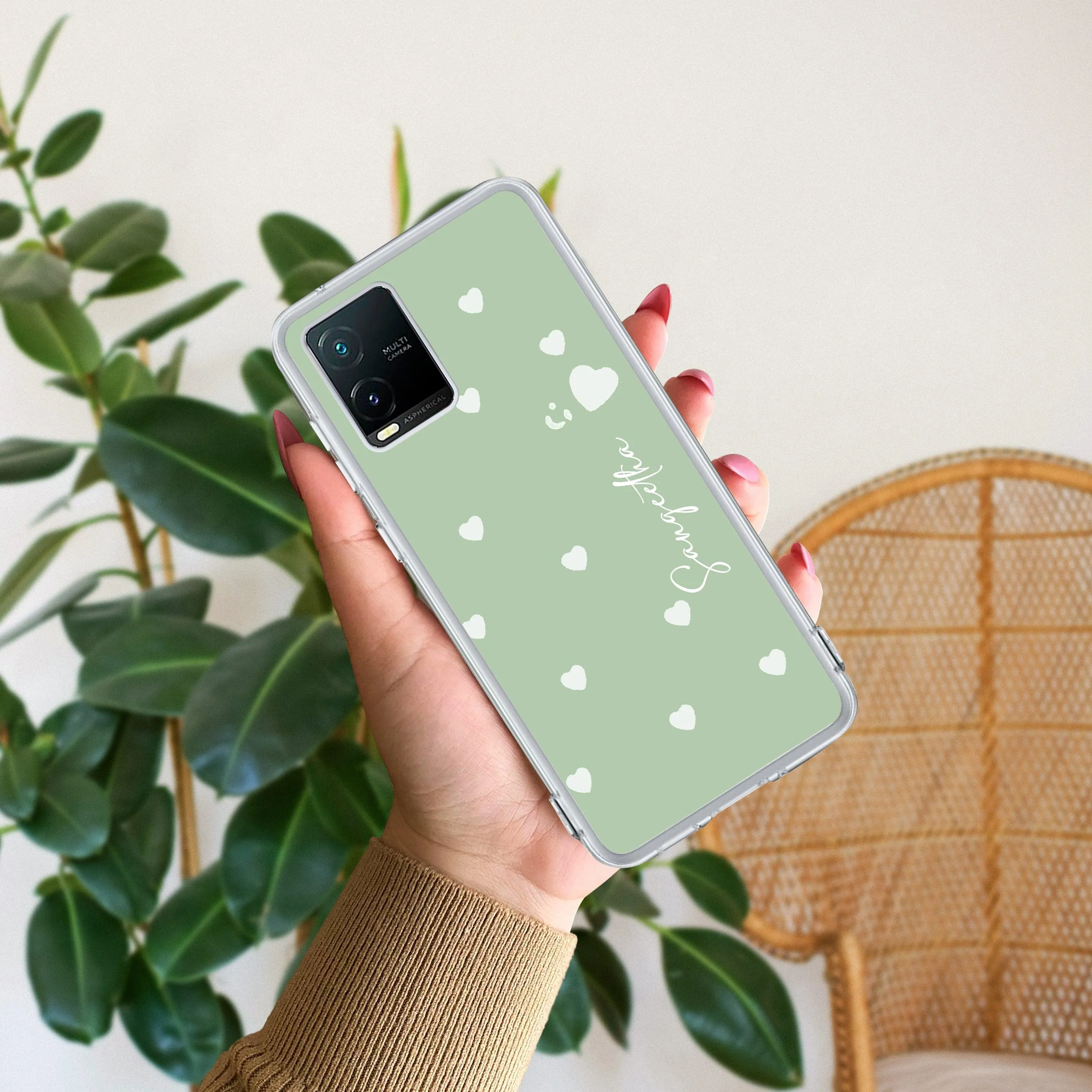 Be Loved Customize Transparent Silicon Case Mint Green For Vivo