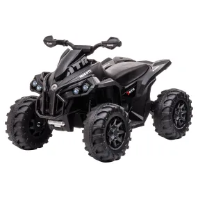 Black Kids Electric Ride On Quad Bike w/ MP3 & LED Lights