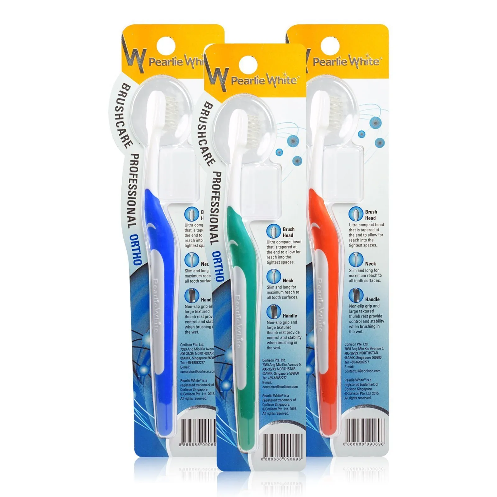 BrushCare Professional Ortho Soft Toothbrush Triple Pack