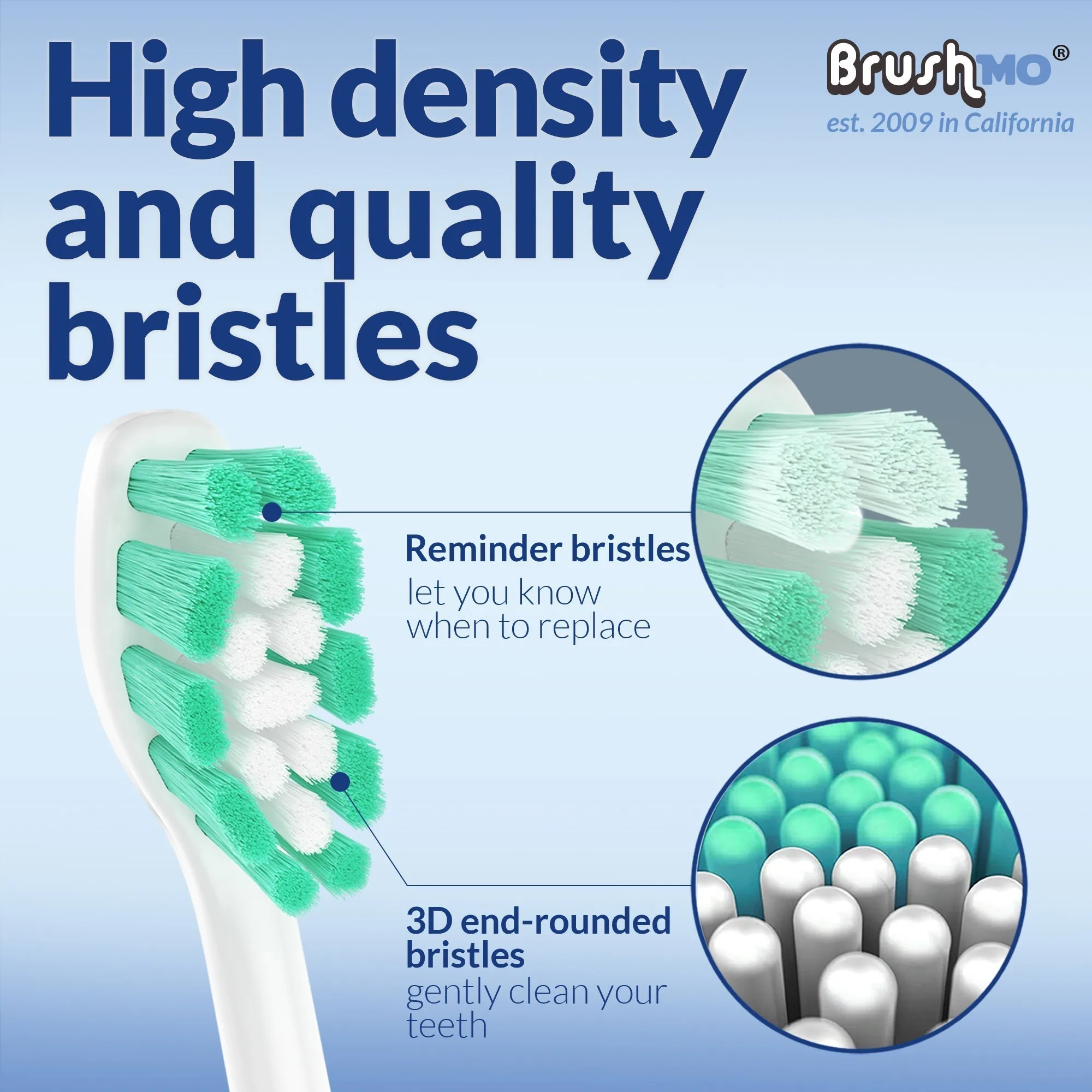 Brushmo Replacement Toothbrush Heads Compatible with Philips Sonicare Electric Toothbrush HX9023, 8 Pack