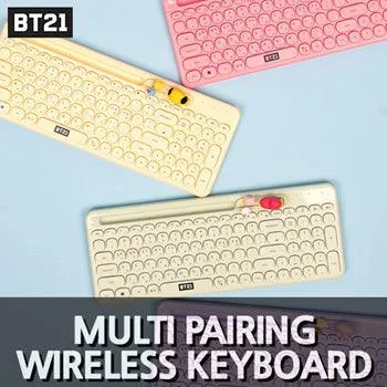 BT21 Little Buddy Baby Wireless Bluetooth Keyboard/ Multi Pairing/ Baby Figure Desk Top