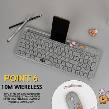 BT21 Little Buddy Baby Wireless Bluetooth Keyboard/ Multi Pairing/ Baby Figure Desk Top