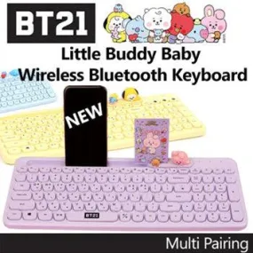 BT21 Little Buddy Baby Wireless Bluetooth Keyboard/ Multi Pairing/ Baby Figure Desk Top