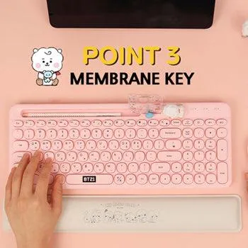 BT21 Little Buddy Baby Wireless Bluetooth Keyboard/ Multi Pairing/ Baby Figure Desk Top