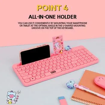 BT21 Little Buddy Baby Wireless Bluetooth Keyboard/ Multi Pairing/ Baby Figure Desk Top