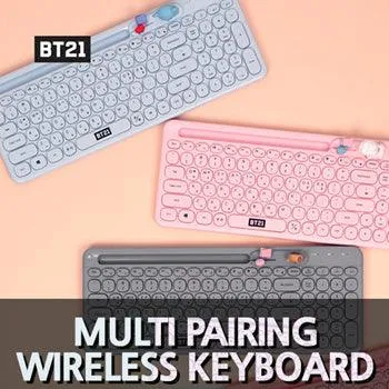 BT21 Little Buddy Baby Wireless Bluetooth Keyboard/ Multi Pairing/ Baby Figure Desk Top