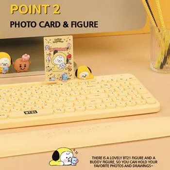 BT21 Little Buddy Baby Wireless Bluetooth Keyboard/ Multi Pairing/ Baby Figure Desk Top