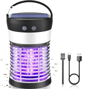 Bug Zapper Indoor Outdoor, Solar Mosquito Zapper, 3 in 1 Mosquito Trap Cordless & Rechargeable, 3500 Volt Electric Insect Fly Trap Equipped 2500mAh Battery for Home,Kitchen,Patio (3500 Volt)