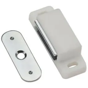 Cabinet Catch, Magnetic, Aluminum Case, White