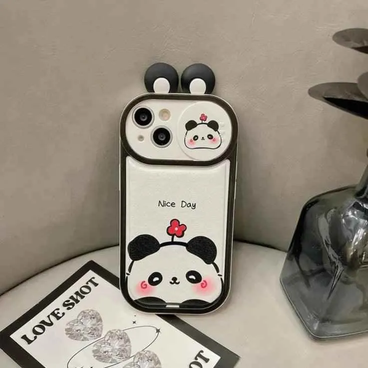 Cartoon Pink Pig, Puppy, Panda, and Cow Cute Phone Case For iPhone 15 Pro Max, 14, 13, 11, or 12