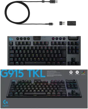 Certified Refurbished - Logitech - G915 LIGHTSPEED TKL Wireless Mechanical GL Clicky Switch Gaming Keyboard