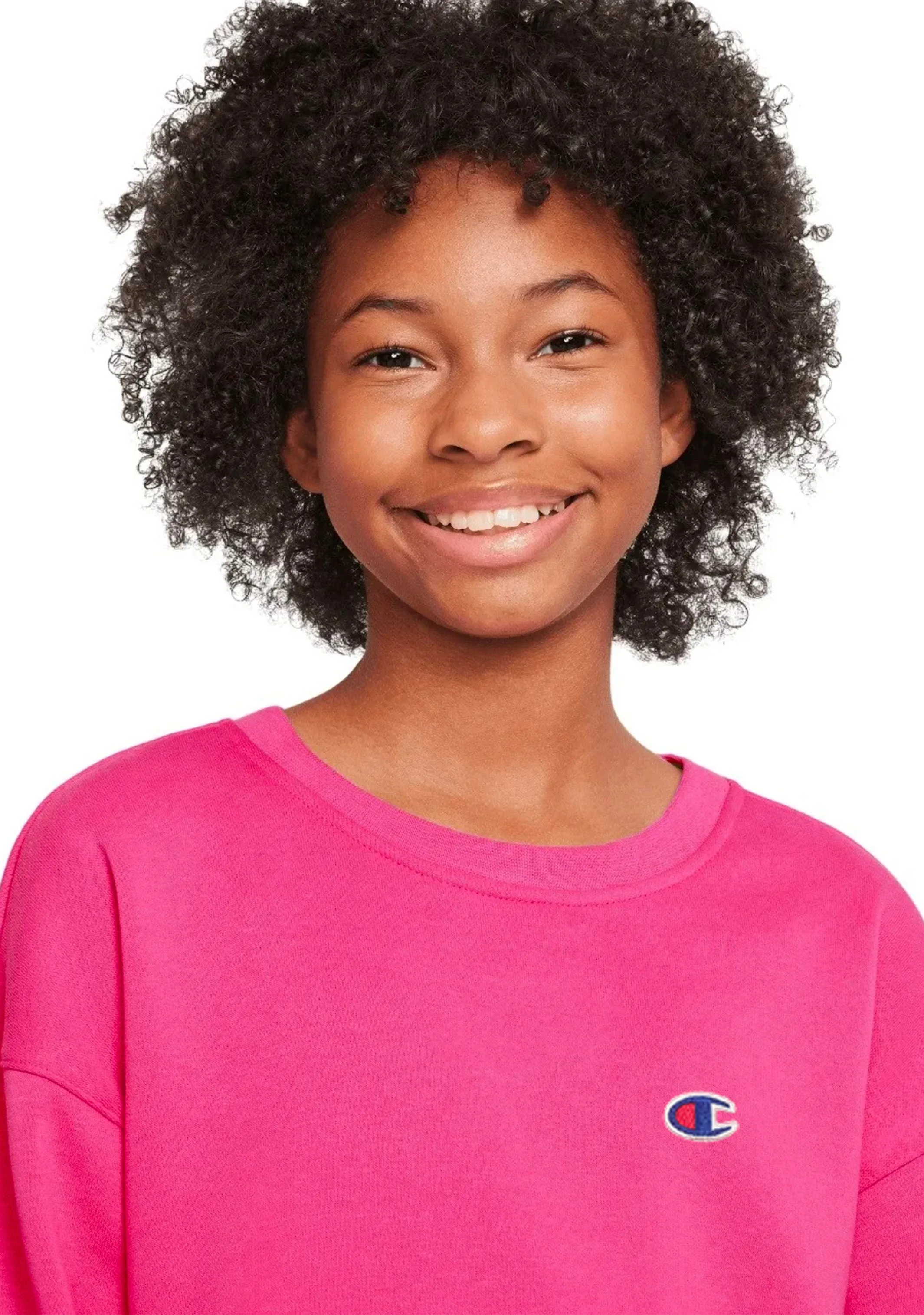 Champion Kids' French Terry C Logo Crew Fuschia <br> KW3JN KYA