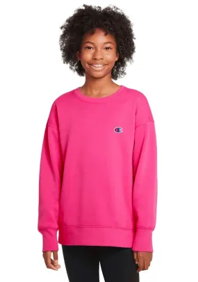 Champion Kids' French Terry C Logo Crew Fuschia <br> KW3JN KYA