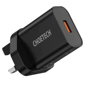 Choetech 18W USB-A Charge   AC Cable - Black