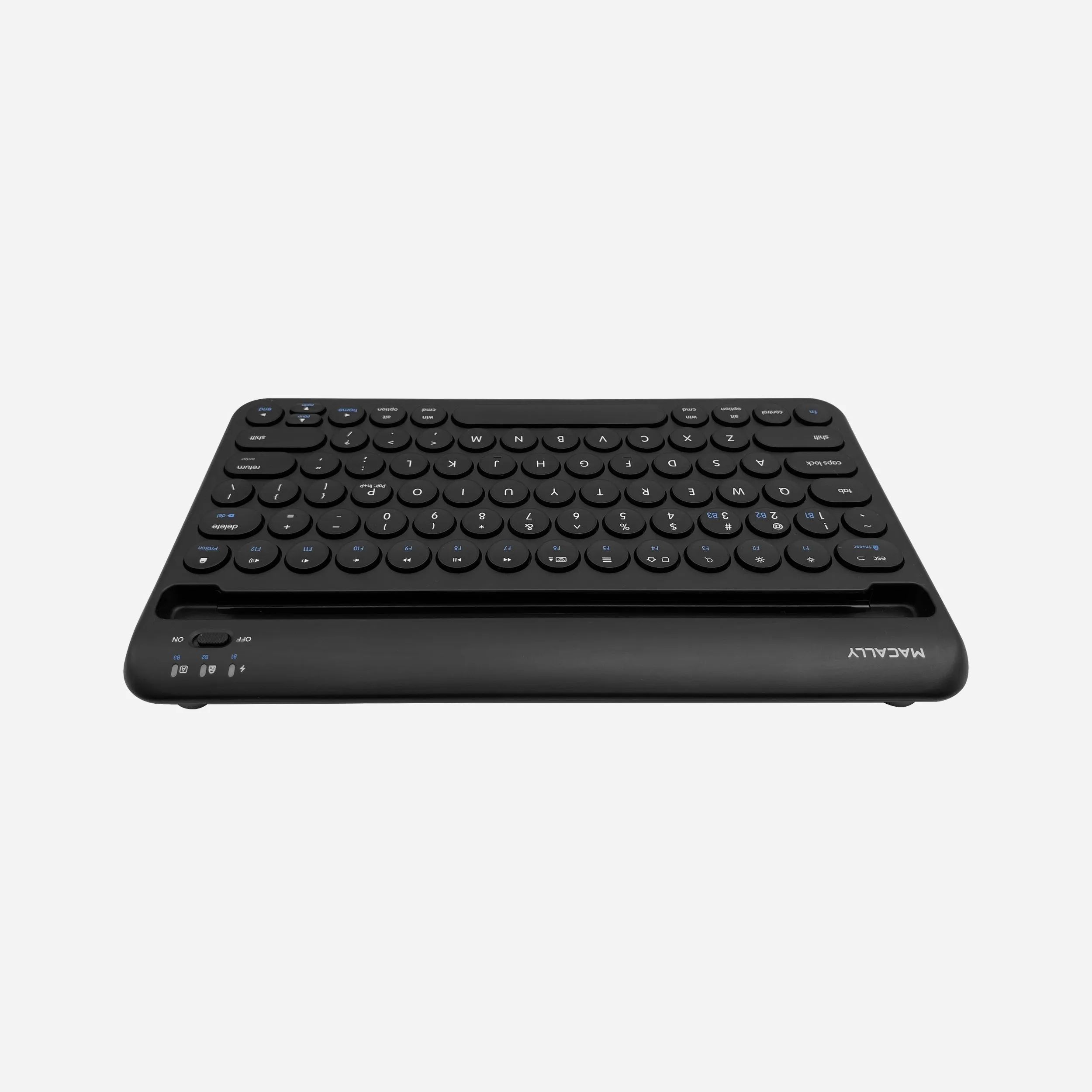 Compact Bluetooth Keyboard for Mac with iPhone or iPad Holder (Black)