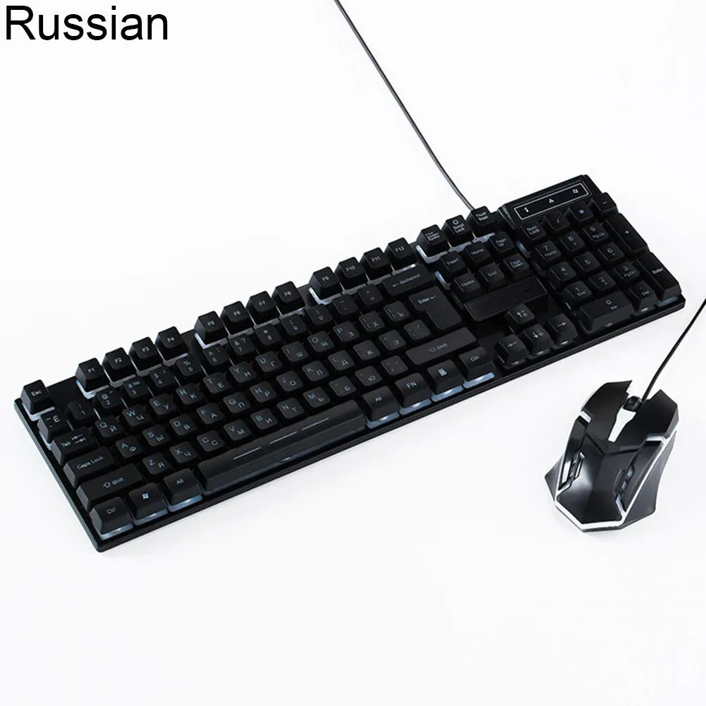 Desktop Keyboard Mouse Combo USB Wired Backlight Ergonomic Gaming Mechanical Keyboard and Mouse Set Computer Accessory