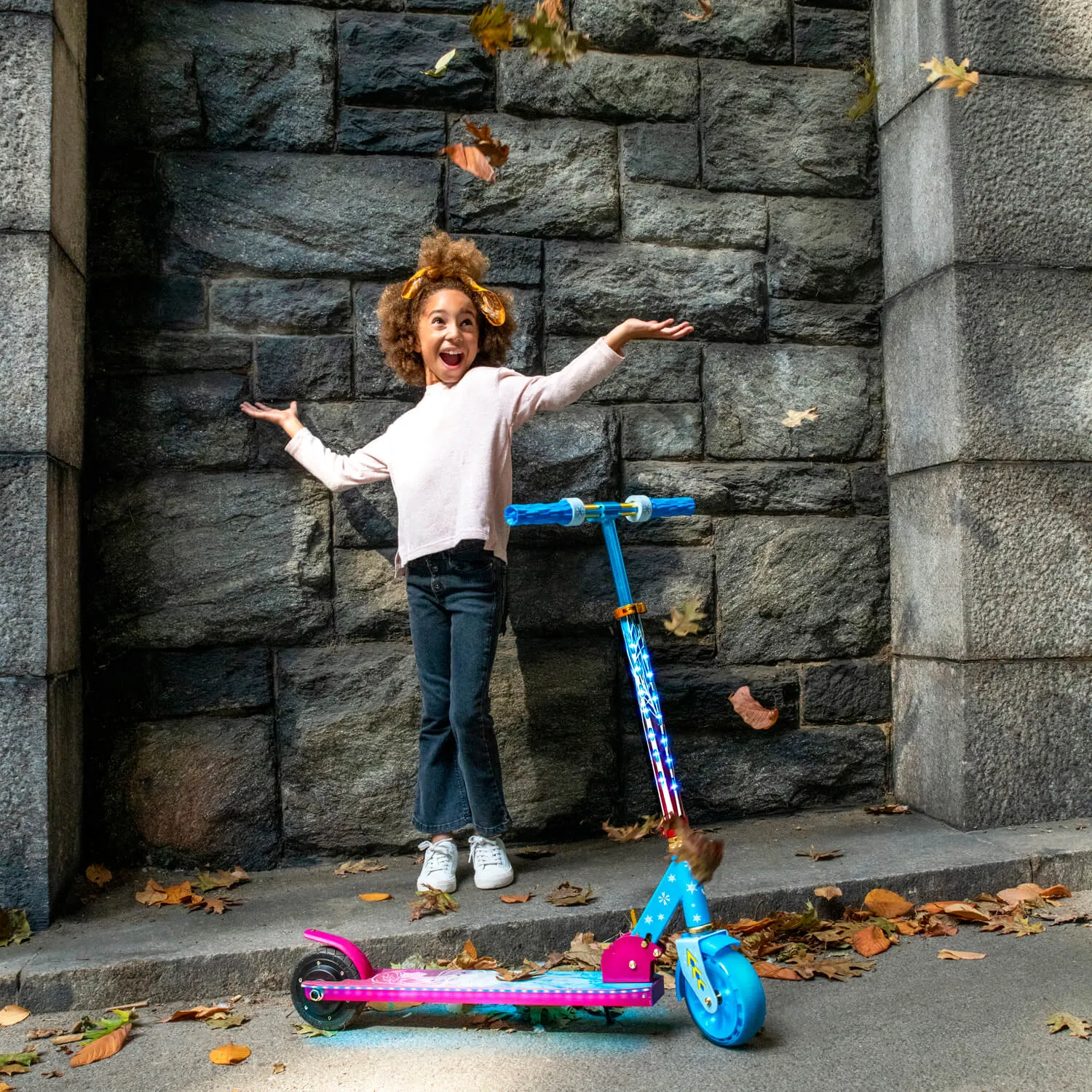 Disney Frozen II Light-Up Folding Electric Scooter