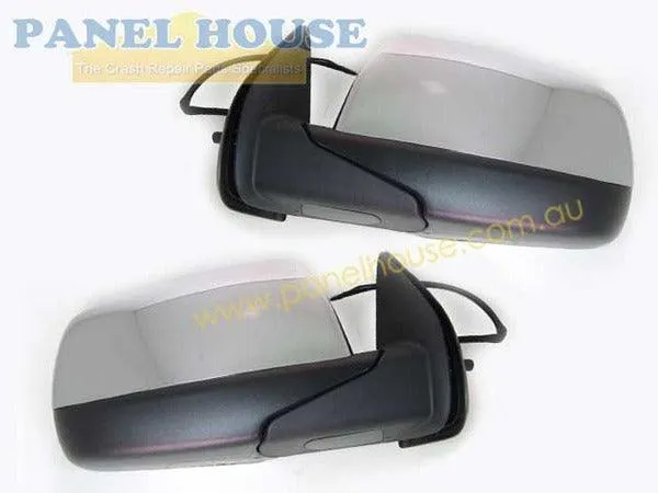 Door Mirror Chrome Electric Pair to suit Mazda BT50 06-11 & Ford Ranger PJ PK 06-11