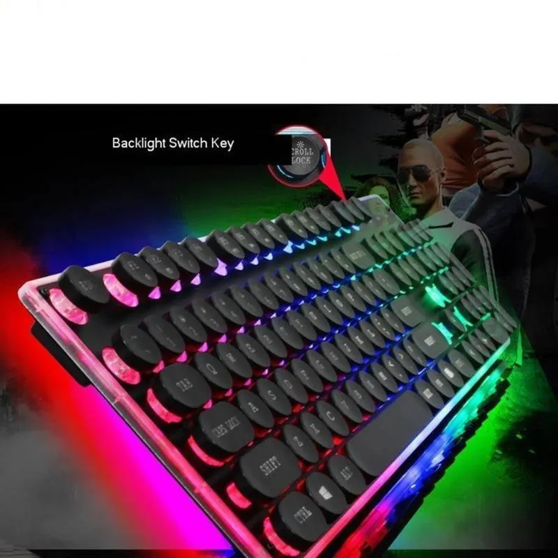 Dragon LED Backlight Gaming USB Wired Keyboard Mouse Set