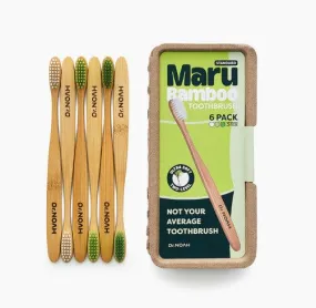 Dr.NOAH Maru Bamboo Toothbrush Standard 6pcs Eco-friendly Wooden Toothbrush