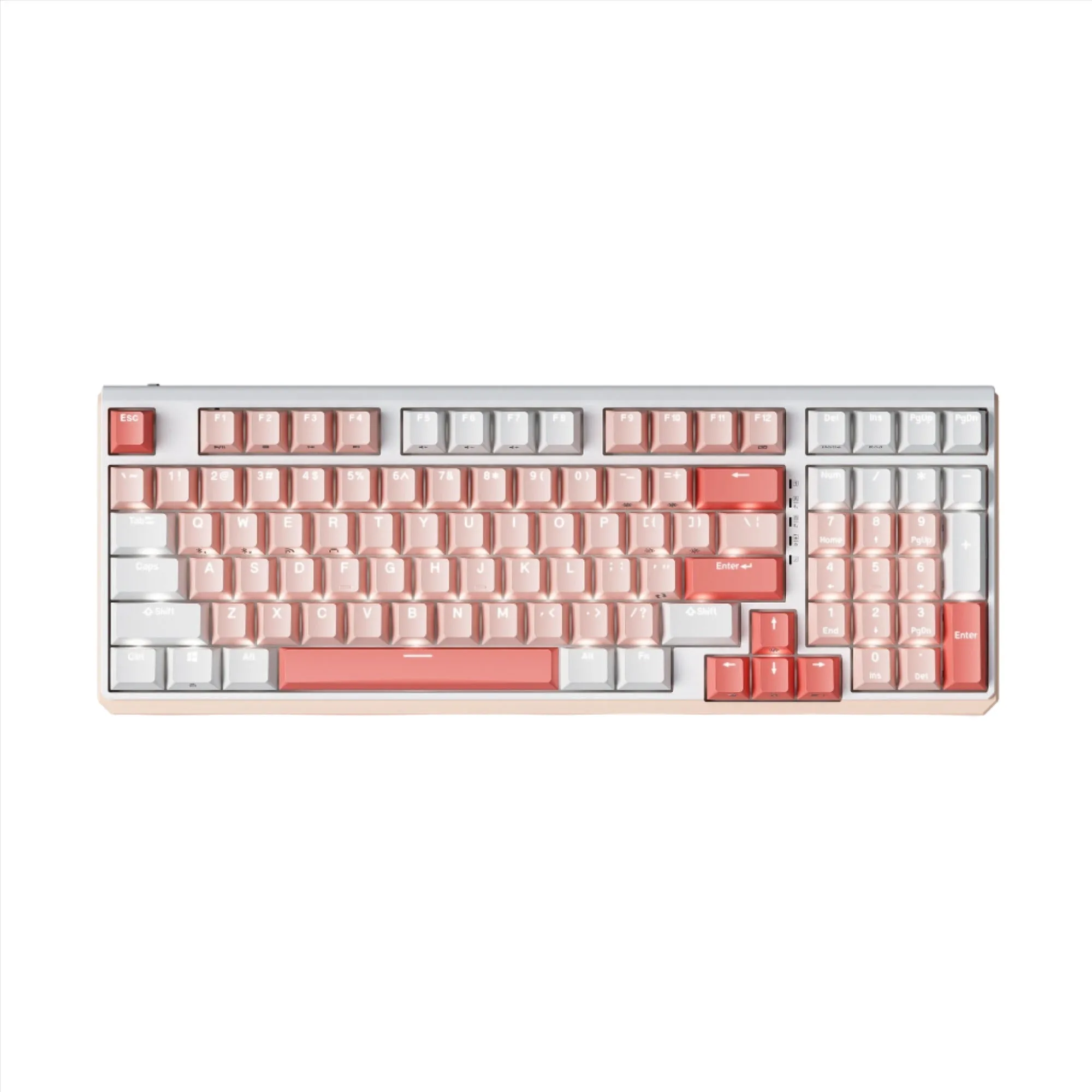 Durgod K615w Corona Tipsy White Backlit Wireless Keyboard