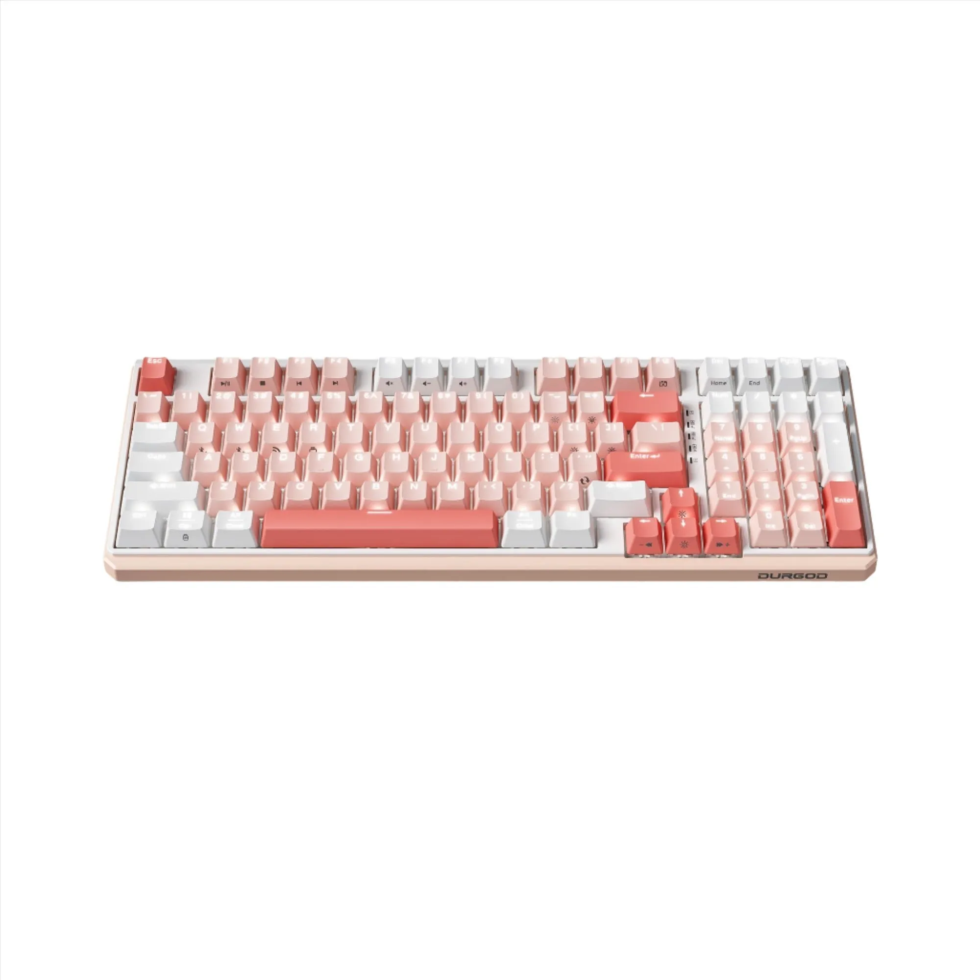 Durgod K615w Corona Tipsy White Backlit Wireless Keyboard