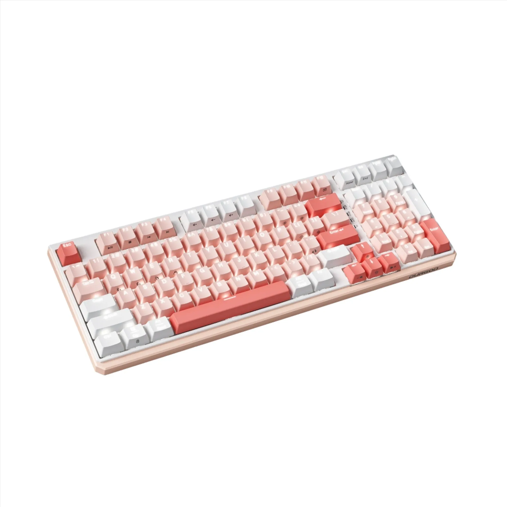 Durgod K615w Corona Tipsy White Backlit Wireless Keyboard