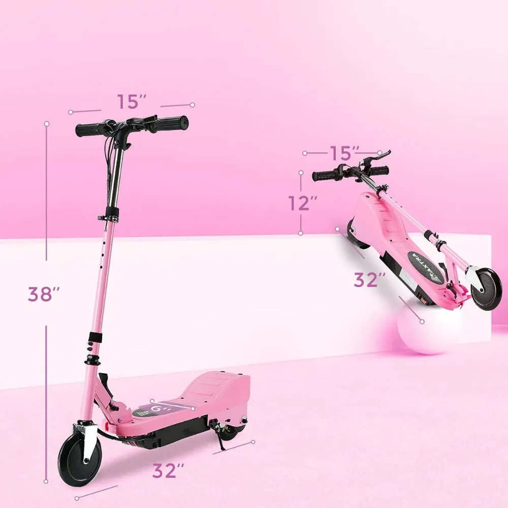 Electric Scooter, Foldable and Adjustable Height for Kids Ages 6 , up to 10mph ＆ 155lbs Max Load, 60 Mins Long Battery Life