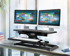 Electric Sit Stand Workstation Standing Desk Converter-Pain free Adjustments (RTEL)