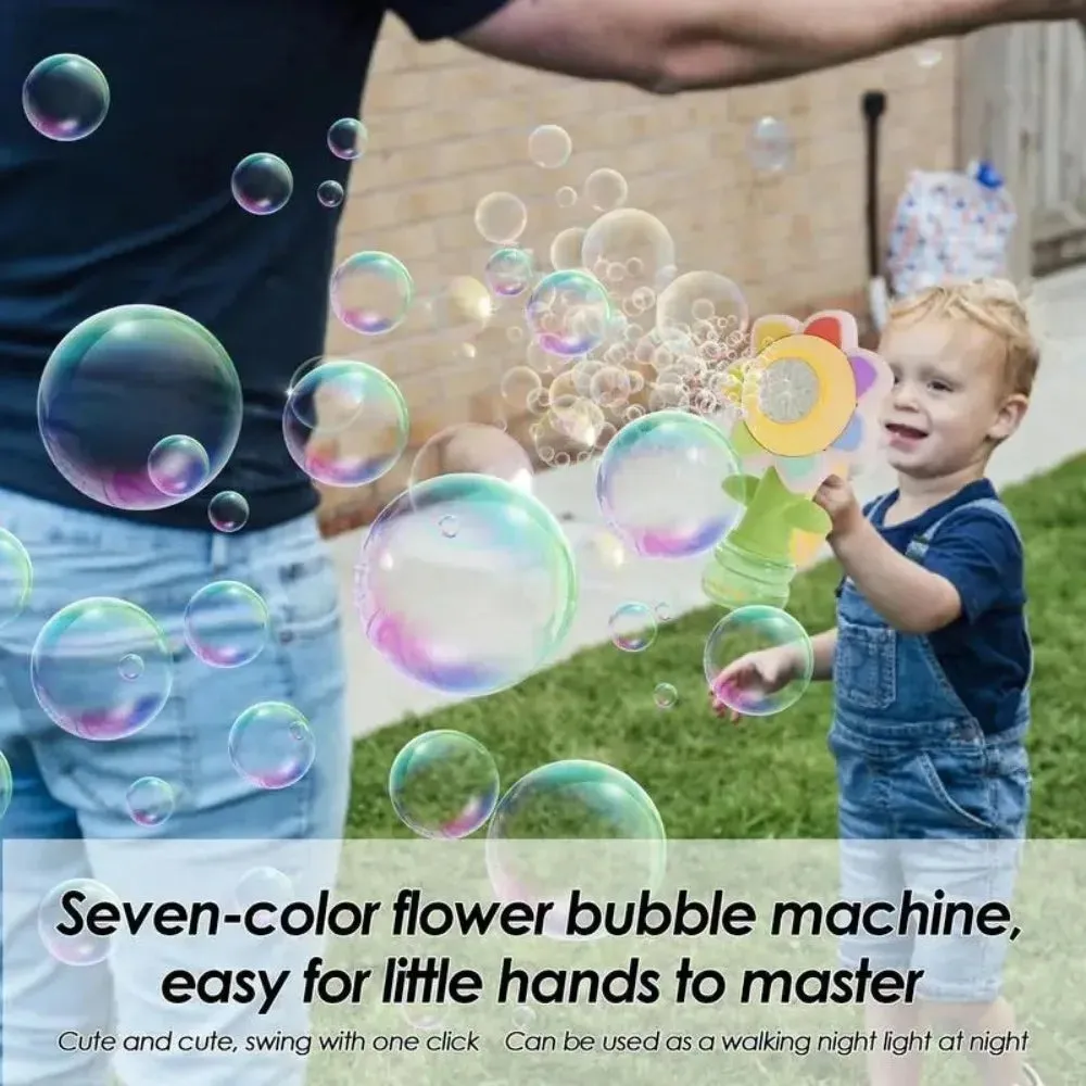 Electric Sunflower-Shaped Portable Kids Fun Bubble Maker Toy