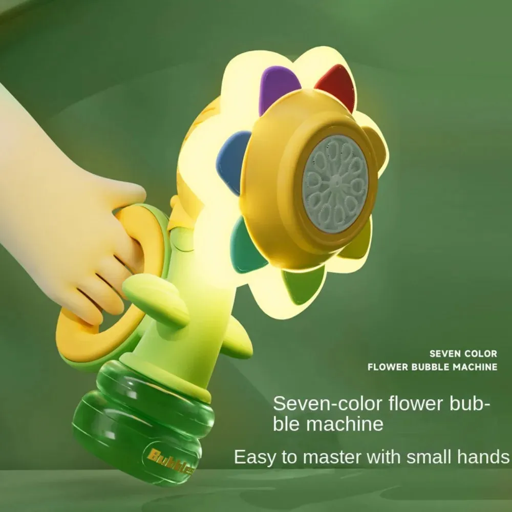 Electric Sunflower-Shaped Portable Kids Fun Bubble Maker Toy