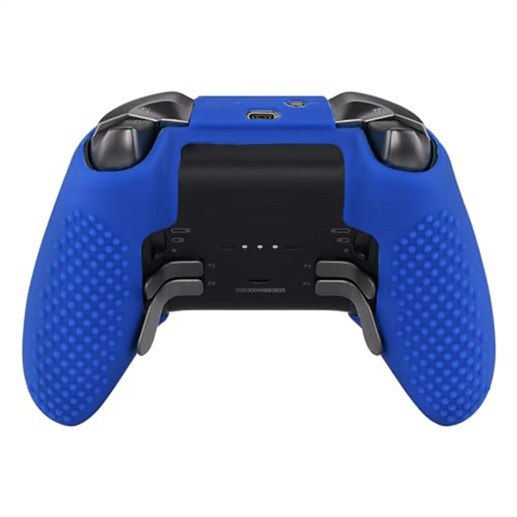 eXtremeRate PlayVital Blue Soft Anti-Slip Silicone Cover Skins, Controller Protective Case for New Xbox One Elite Series 2 (Model 1797 and Core Model 1797) with Thumb Grips Analog Caps -XBOWP0047GC