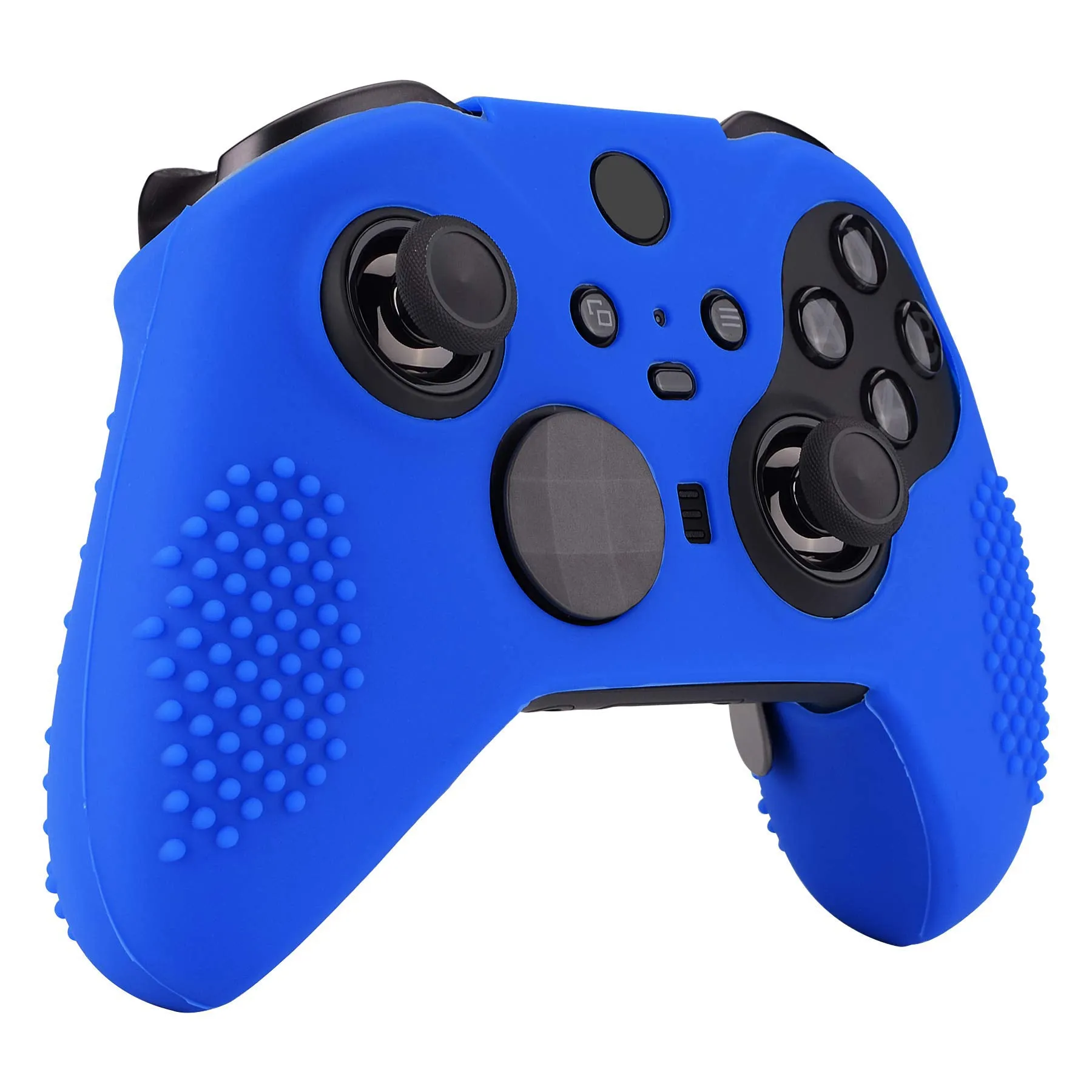 eXtremeRate PlayVital Blue Soft Anti-Slip Silicone Cover Skins, Controller Protective Case for New Xbox One Elite Series 2 (Model 1797 and Core Model 1797) with Thumb Grips Analog Caps -XBOWP0047GC